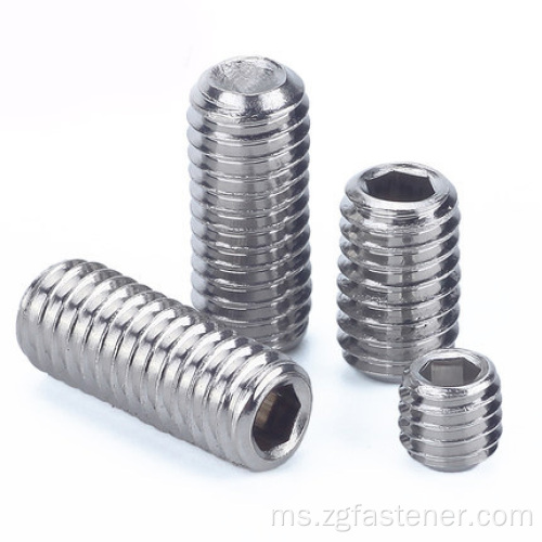 DIN916 Hexagon Socket Set Skru dengan titik cawan